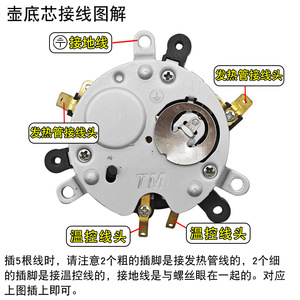 Interrupteur de contrôle de température à cinq positions pour base de bouilloire électrique 52 mm, accessoire de chauffage commercial - Product Image 3