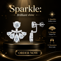 Boucles d'oreilles pendantes en argent sterling 925 avec moissanite taille poire pour femme, boucles d'oreilles pendantes avant-arrière en moissanite ronde, couleur D, pureté VVS1