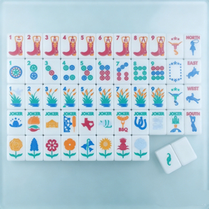 US Warehouse Fast Delivery: Premium Custom Blue Glitter American Mahjong <b>Set</b> (160 Tiles) – Hand-Painted Acrylic, Foldable, Moder - Product Image 1