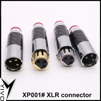Konektor Jack Interface Seimbang YIVO XSSH Hifi Audio DIY Female Male 3/4 Pin Berlapis Serat Karbon Rhodium Emas Cannon XLR Plug
