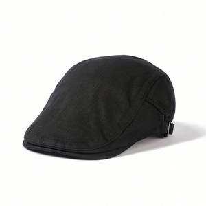 Japanese Vintage Gatsby Hat <b>Men</b> Women Literary Monochrome <b>Flat</b> Top Ivy <b>Cap</b> Man Golf Uniform Beret Hat - Product Image 6