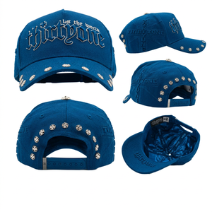 Gorras de Béisbol de 5 Paneles de Terciopelo con Bordado 3D Personalizado |   Gorras Deportivas Unisex de Algodón con Pedrería de Lujo, Marca DX - Product Image 3
