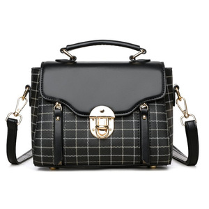 Nuevo patrón de mano PU Casual Versátil Moda Bolso de hombro Bolso de mujer Patrón de rejilla - Product Image 2