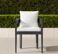 Ensemble table et chaises empilables en aluminium pour terrasse et balcon avec bras, cour moderne, extérieur, restaurant Fabricant de meubles