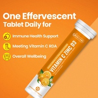 Comprimés effervescents sans sucre OEM Vitamine C + D3 + Zinc pour adultes - Soutien immunitaire et éclaircissement de la peau