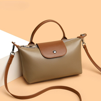 Sac à bandoulière en cuir véritable grain litchi rétro minimaliste pour femme, idéal pour les trajets quotidiens et les voyages en extérieur