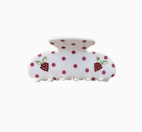 Pince à cheveux en plastique ondulée motif cerise, style diamant, tendance, pour la Saint-Valentin, pince requin pour chignon, accessoire de coiffure de luxe