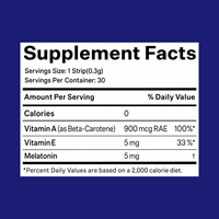 Bandes orales de mélatonine pour le sommeil avec vitamines A et E pour la relaxation – Complément alimentaire