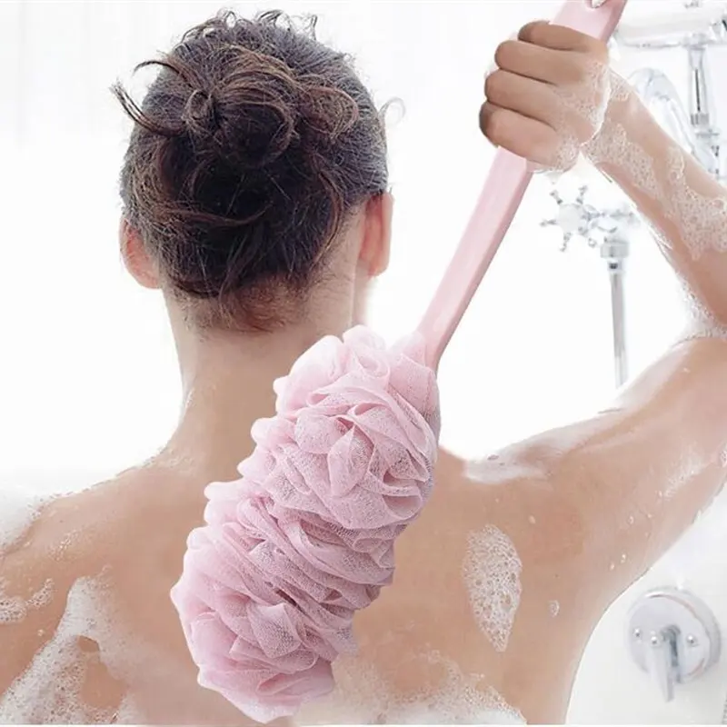 טיפוח עור ארוך ידית פלסטיק חזרה מברשת מקלחת לופה ליפה חזרה ניקוי גוף מברשת חזרה scrubber
