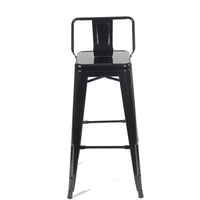 Tabouret métallique industriel d'extérieur avec dossier, chaise haute unique pour café, table et chaises Tolix