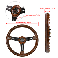 Nouveau volant ABS 350mm en grain de bois volant de haute qualité