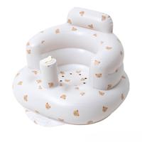 Siège gonflable pour bébé avec imprimé ours mignon, siège d'apprentissage gonflable en PVC avec colonne de soutien de sécurité, antidérapant pour bébé