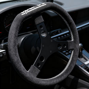 Volante de Carreras de 350 mm con Logotipo Personalizado Gratuito, Volante de Juego de Carreras de Aleación de Aluminio de Tres Radios con Cuero de Microfibra - Product Image 4