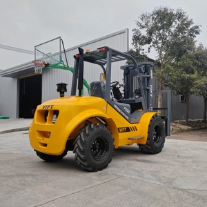 Approbation EPA T4F <span class=keywords><strong>Chariot</strong></span> élévateur tout terrain accidenté 4WD 2WD Extensions de fourches à mât Triplex entièrement gratuites Chargement de 2.5 3.0 3.5 tonnes librement - Product Image 4