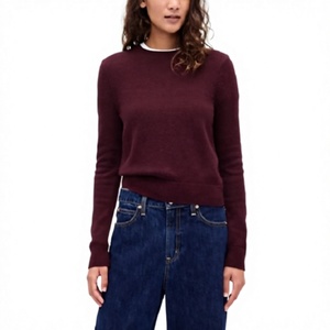 Pull en tricot décontracté d'hiver personnalisé pour femmes, manches longues, logo sur le devant, 100% coton, 300 GSM - Product Image 2