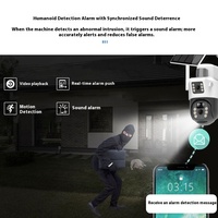 Caméra de surveillance solaire extérieure RSCAMTOM V380 à double objectif 4G/WiFi avec stockage sur le cloud et carte SD, surveillance à distance par téléphone portable pour usage domestique