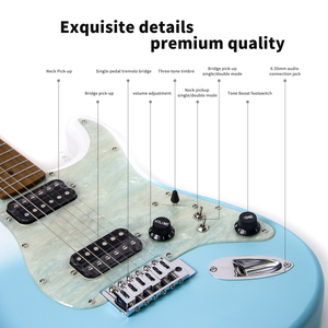 Kit de Guitarra Eléctrica ST de 39 Pulgadas para Principiantes, Cuerpo Sólido, Mástil de Arce Carbonizado, Guitarra con Logotipo Personalizado OEM - Product Image 3