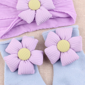 Set de Regalo de Diadema y Calcetines para Bebé de 0 a 1 Año, Decoración con Flores, Diadema y Calcetines para Bebé, Paquete Individual OPP, Regalo para Baby Shower - Product Image 5
