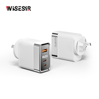 Chargeur rapide 65W à 3 ports pour ordinateur portable, téléphone, tablette, Switch, GaN OTP, 92% d'efficacité, station de charge de bureau, prise pliable, compact