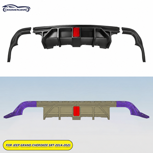 ดิฟฟิวเซอร์หลัง ABS V2 สำหรับ Jeep Grand Cherokee <span class=keywords><strong>SRT</strong></span> SRT8 ปี 2012-2022 ไม่มีไฟ LED  ชุดแต่งกันชน - Product Image 6