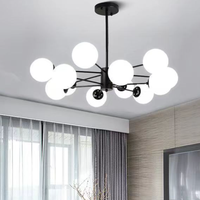 Lustre suspendu LED en fer doré Magic Bean avec télécommande, CRI élevé 90, température de couleur 3 tons, pour salle à manger, chambre à coucher, en acrylique