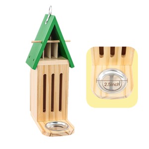 Mangeoire à papillons en bois pour jardin extérieur, habitat suspendu en bois de pin, forme rectangulaire, finition peinte - Product Image 5