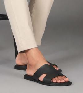 Sandalias Minimalistas Negras para Hombre, Estilo Slip-On, Punta Abierta, Calzado Plano Informal, Proveedor Mayorista - Product Image 3