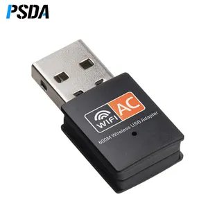 PSDA 600Mbps USB Kartu Jaringan Nirkabel 2.4GHz + 5GHz Band Frekuensi Ganda Mini USB WiFi Adapter Lebar Kompatibilitas untuk PC Laptop