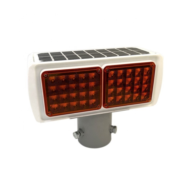 Double Side Amber Solar Traffic Strobe Light Solar Warning Light Led Traffic Solar Warning Light