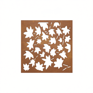 Plaque décorative en acier Corten, brun rouillé moyen, art mural de jardin - Product Image 1