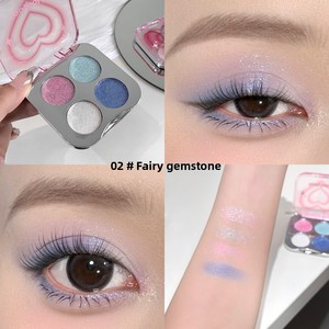 Rực Rỡ 4 Màu <span class=keywords><strong>Eyeshadow</strong></span> Kim Cương Nghiền nát Trang Điểm Vibes Tốt Long Lanh Ngọc Trai Bảng Màu - Product Image 6