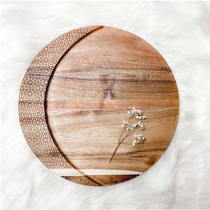 New Design Wooden Ramadan Eid <b>Muslim</b> Elegant Chocolate Cake Food Serving Tray with Stand Islamic <b>Gift</b> for Party Decor - Product Image 3
