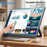 Moniteur portable 16 pouces 1920x1200 IPS 16:10 USB C HD VESA, deuxième écran externe pour ordinateur portable, voyage, bureau