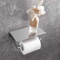 Porte-papier toilette multifonctionnel en acier inoxydable 304, écologique, moderne, pour salle de bain, fixation murale adhésive ou à vis, antirouille, avec support pour téléphone