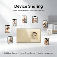 UBARO Tuya WiFi Smart Switch EU Prise Standard Panneau en Verre Trempé Contrôle à Distance par App et Commande Vocale Compatible Alexa Google Yandex Alice