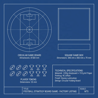 Jeu de société en carton rond sur le thème du football - Écologique, taille personnalisable pour les fêtes de famille et les voyages