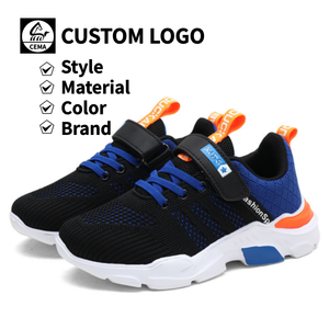 Chaussures <span class=keywords><strong>de</strong></span> sport pour enfants Cema, respirantes, avec empeigne en tricot, semelle antidérapante et amortie, fermeture auto-agrippante, pour la course, la marche et le basketball - Product Image 1