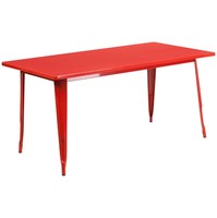 Ensemble de table de restaurant commercial 80x120cm, chaises et table en métal colorées, style industriel