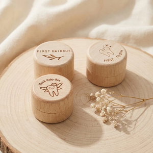 Boîte à dents de lait en bois poli personnalisée OEM, cadeau souvenir pour enfants, collection de dents, boîte pour les premières dents de bébé - Product Image 3