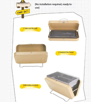 Grille de barbecue, barbecue portable au charbon de bois pour brochettes, petit réchaud de barbecue extérieur en acier inoxydable pour le camping et la maison