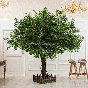 Exterior UV protegido hoja verde árbol verde bonsái grande Oliva Artificial pera mango Sakura Poinsettia planta Artificial grande - Product Image 3