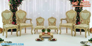 Sillas Tradicionales Gujarati para Mandap de Bodas, Últimos Modelos de Sillas Sankheda para Mandap, Hermosos Muebles para Mandap de Bodas Hindúes, EE. UU. - Product Image 5