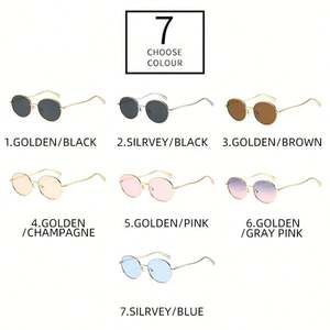 Gafas de Sol Redondas de Metal con Logotipo Personalizado, Estilo Punk Retro 2025, Protección UV400, para Hombre y Mujer - Product Image 6