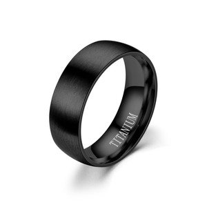2026 Atacado Anéis Simples de Aço Inoxidável Titânio Prata Escovada Dourada de 8mm de Largura Joias para Mulheres e Homens - Product Image 1