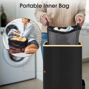 Laundry Basket Clothes <strong>Hamper</strong> With Lid And Removable Bag Large Collapsible Laundry Baskets With Handle - Product Image 6