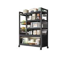 Support de rangement multifonctionnel pour la cuisine Panier à fruits et légumes multicouche en métal sur pied Armoire à bol pour four à micro-ondes
