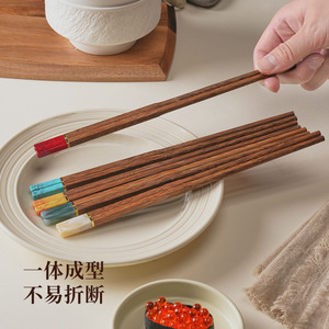 Jade Wooden Chopsticks Round Solid Color For Couples Families Individuals - Product Image 4