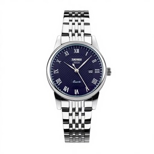 Montres-bracelets en cuir étanches à mouvement à quartz avec grand cadran simple et calendrier pour hommes et femmes - Product Image 6