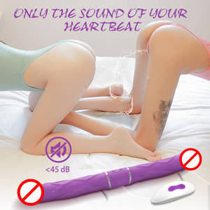 Vibratore Giocattolo Sessuale per Donne, Dildo a Doppia Estremità con 9 Modalità Indipendenti, <span class=keywords><strong>in</strong></span> Silicone Ultra Silenzioso - Product Image 1