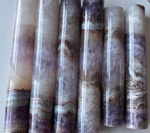 Vente chaude : Baguette de cristal de mousse, pierre de guérison spirituelle, agate de mousse/agate d'améthyste, tour cylindrique pour décoration et cadeau - Product Image 2